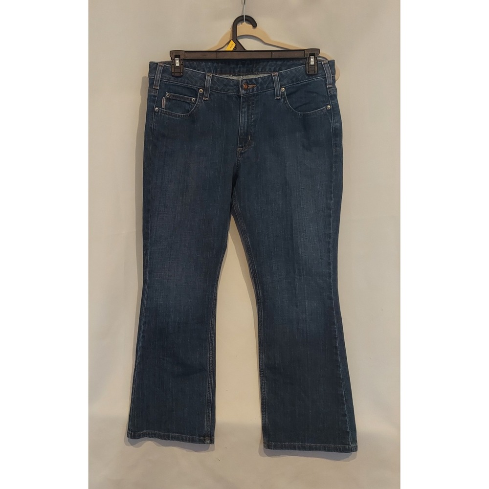 Carhartt Womens Discontinued Curvy Fit Mid-Rise Bootcut Jeans Size 12 #WB014VTB❤ - Picture 3 of 11